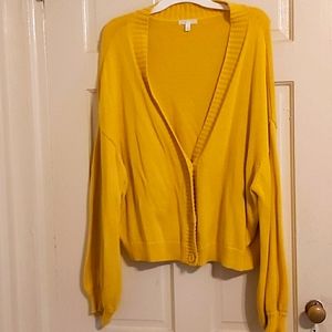 Abound Canary Yellow Cotton Cardigan